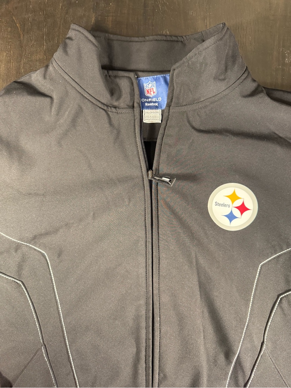 Reebok NFL On Field Black Pittsburgh Steelers Full-Zip Performance Jacket
